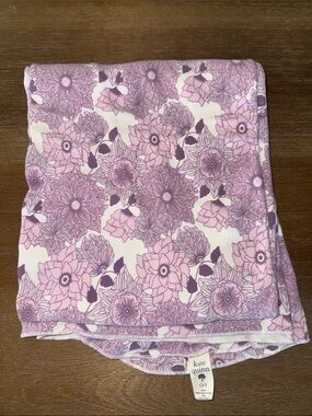kate quinn Pink and Purple Floral swaddle Blanket